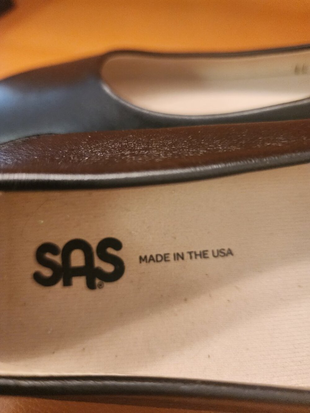 SAS SCENIC BALLET FLATS BLACK LEATHER - NEW - MADE IN THE USA - SIZE 11M - Picture 3 of 5